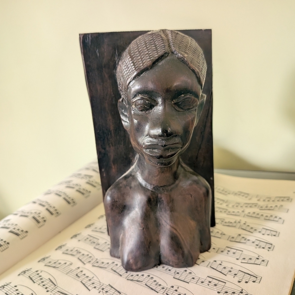 Vintage African Carved Bust Bookends - Picture 9 of 10
